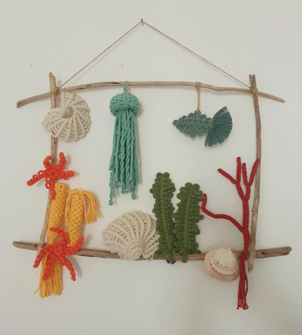 Cadre marin en macramé – Une création artisanale unique